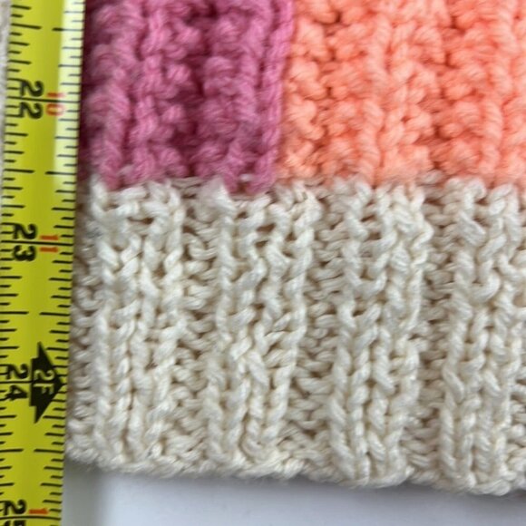 Beautiful Handknit Sweater with Orange and Pink - Picture 4 of 7